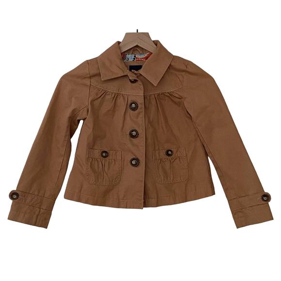 GAP KIDS Girls Size Medium Khaki Brown Button Down Long Sleeve Barn Jacket - Picture 1 of 10